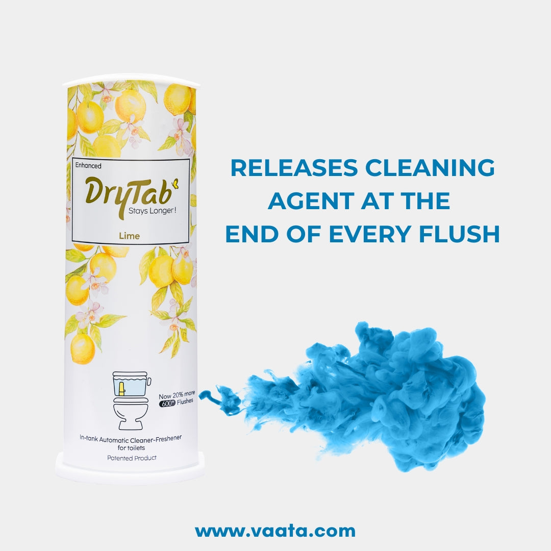 DryTab In-tank Automatic Cleaner-Freshener for Toilet Bowls - Lime 🍋 Fragrance (180g Pack of 1 unit)