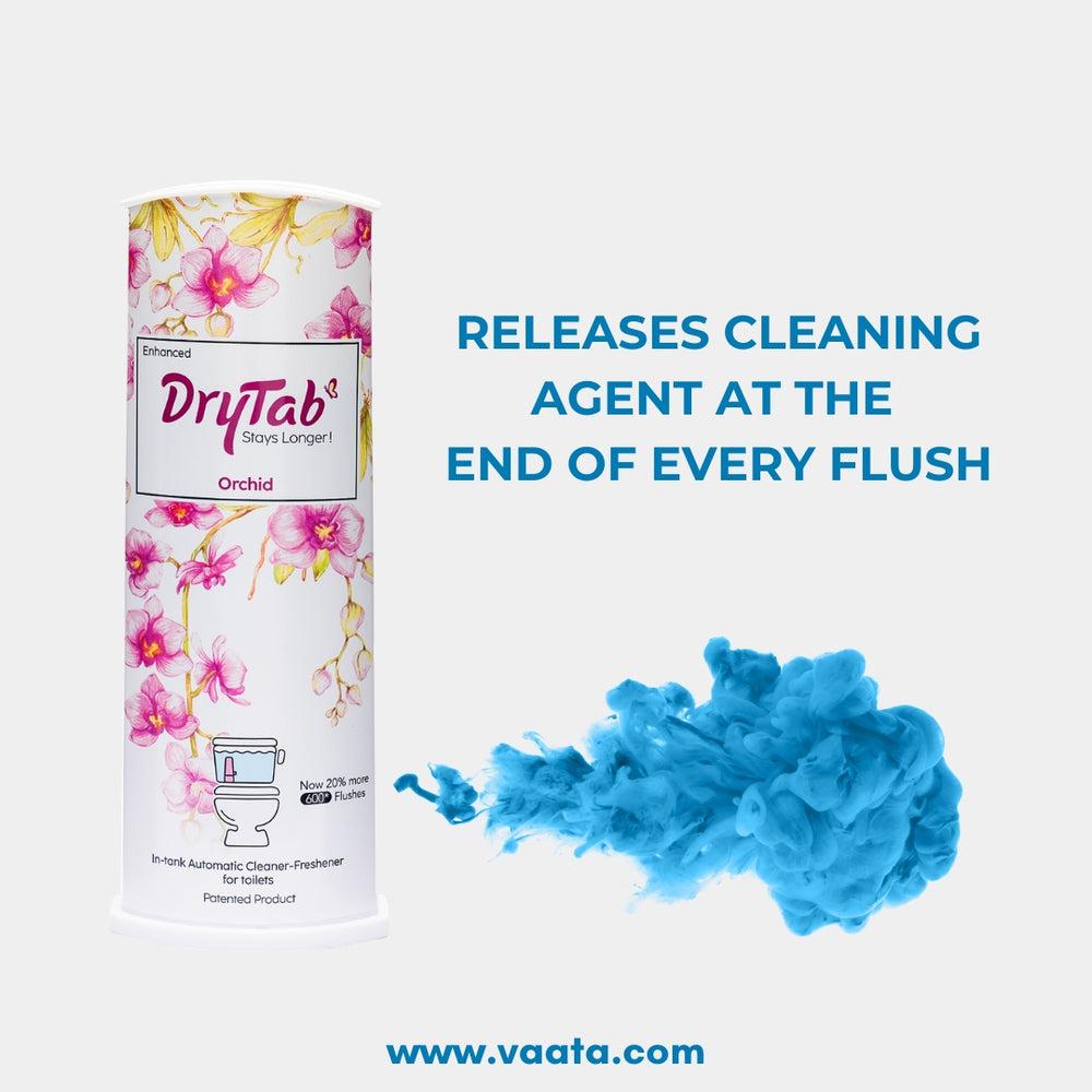 DryTab In-tank Automatic Cleaner-Freshener for Toilet Bowls - Orchid 🌸 Fragrance (180g Pack of 1 unit)