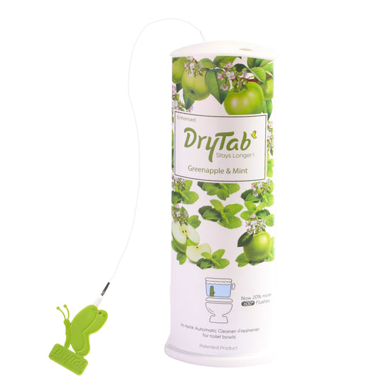 COMBO X DryTab In-tank Automatic Cleaner-Freshener for toilet bowl - Greenapple with Mint🍏 & Orchid Fragrance🌸 (180g Pack of 1 unit x2 )