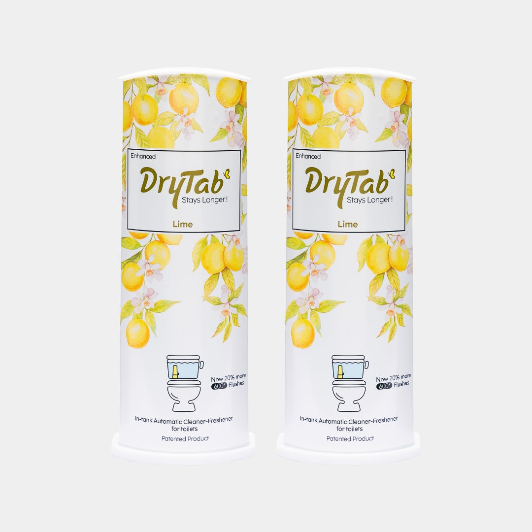 COMBO X DryTab In-tank Automatic Cleaner-Freshener for Toilet Bowls - Lime🍋 Fragrance Pack of 2 (180g Pack of 1 unit x2 )