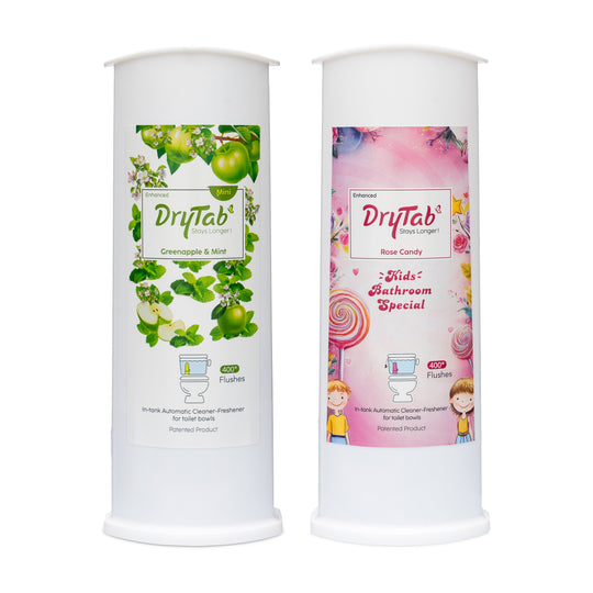 Mini DryTab Combo Greenapple with Mint🍏 & Rose Candy 🍭 Automatic Toilet Bowl Cleaner-Freshener