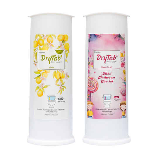 Mini DryTab Combo Lime🍋 & Rose Candy 🍭 Automatic Toilet Bowl Cleaner-Freshener