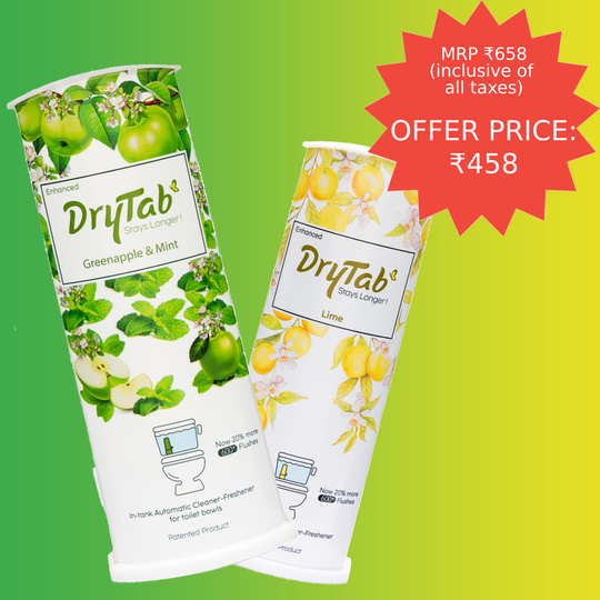 DryTab Combo Greenapple with Mint🍏 & Lime🍋 Automatic Toilet Bowl Cleaner-Freshener