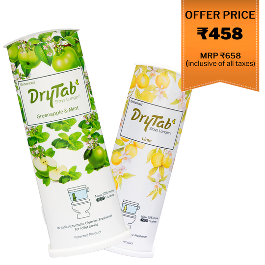 DryTab Combo Greenapple with Mint🍏 & Lime🍋 Automatic Toilet Bowl Cleaner-Freshener