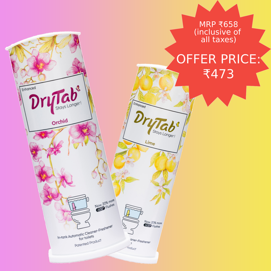 COMBO DryTab Lime🍋 & Orchid🌸 Automatic Toilet Bowl Cleaner-Freshener